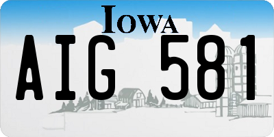IA license plate AIG581