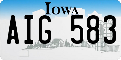 IA license plate AIG583