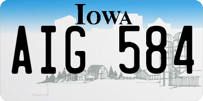 IA license plate AIG584