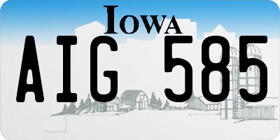 IA license plate AIG585