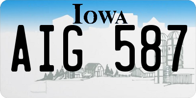 IA license plate AIG587