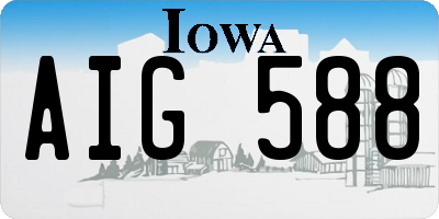IA license plate AIG588