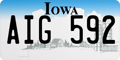 IA license plate AIG592