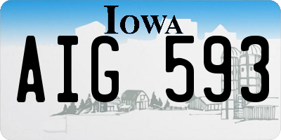 IA license plate AIG593