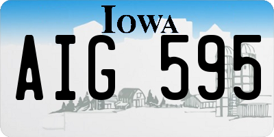 IA license plate AIG595