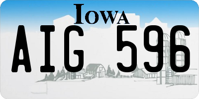 IA license plate AIG596