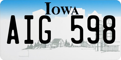 IA license plate AIG598