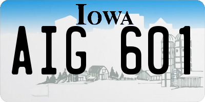 IA license plate AIG601