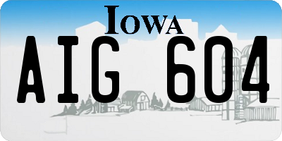 IA license plate AIG604
