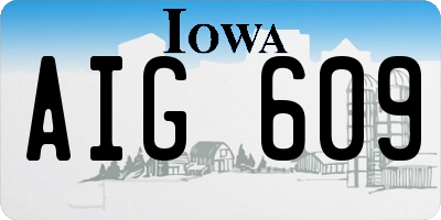 IA license plate AIG609