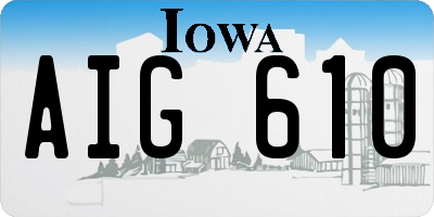 IA license plate AIG610