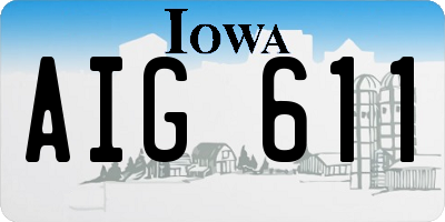 IA license plate AIG611