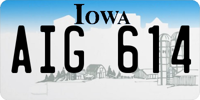 IA license plate AIG614
