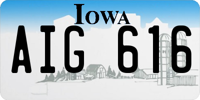 IA license plate AIG616