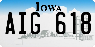 IA license plate AIG618
