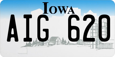 IA license plate AIG620