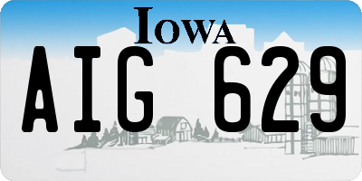 IA license plate AIG629