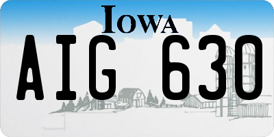 IA license plate AIG630