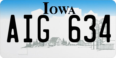 IA license plate AIG634