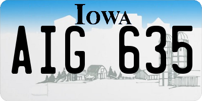IA license plate AIG635