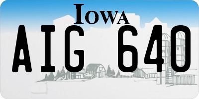 IA license plate AIG640
