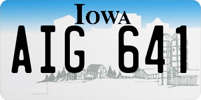 IA license plate AIG641