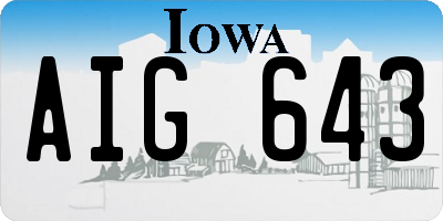 IA license plate AIG643