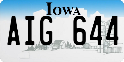 IA license plate AIG644