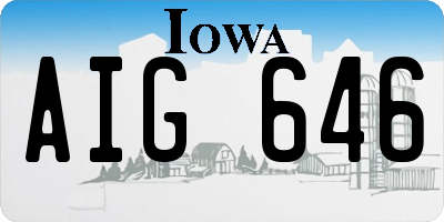 IA license plate AIG646