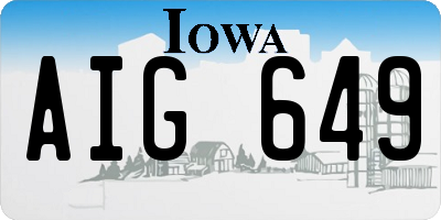 IA license plate AIG649