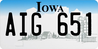 IA license plate AIG651