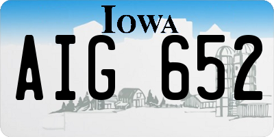 IA license plate AIG652