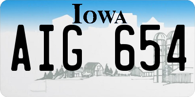 IA license plate AIG654