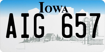 IA license plate AIG657