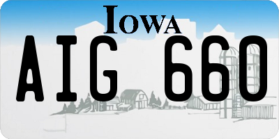 IA license plate AIG660