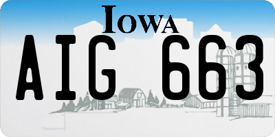 IA license plate AIG663