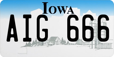 IA license plate AIG666