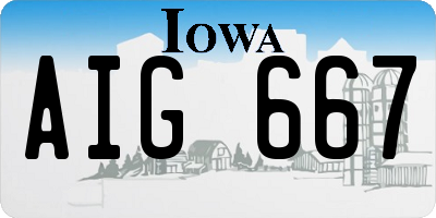 IA license plate AIG667