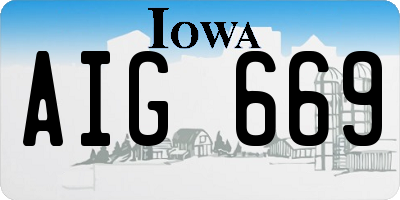 IA license plate AIG669