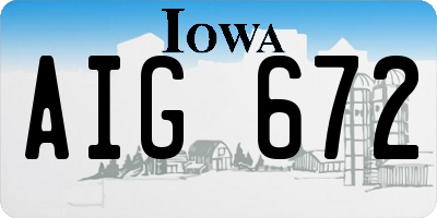 IA license plate AIG672