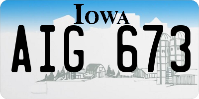 IA license plate AIG673