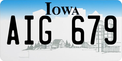 IA license plate AIG679
