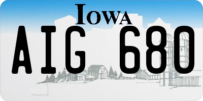 IA license plate AIG680