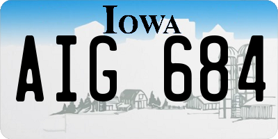 IA license plate AIG684