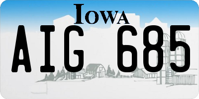 IA license plate AIG685