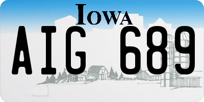IA license plate AIG689