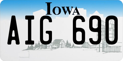 IA license plate AIG690