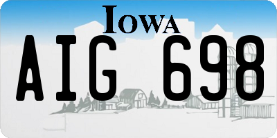 IA license plate AIG698