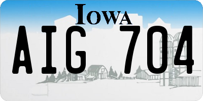 IA license plate AIG704
