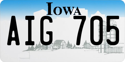IA license plate AIG705